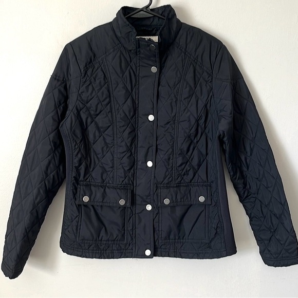 A New Day Black Quilted Jacket Pockets
Snaps Zipper Front Women Size Medium - Picture 2 of 11